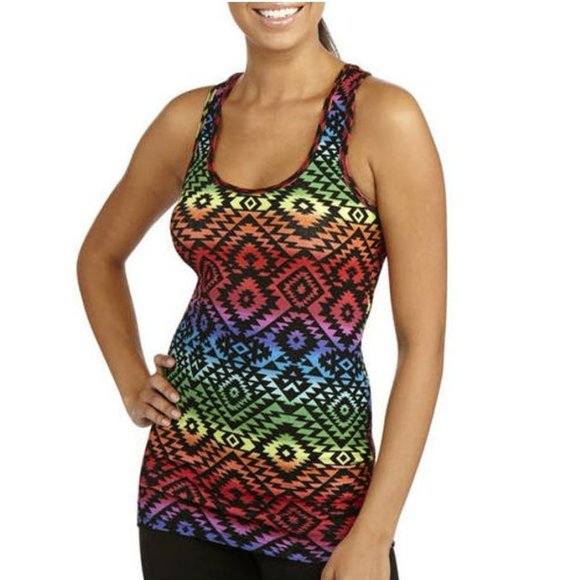 Colorful Aztec Print Ribbed T-Shirt/Mini-Dress (Rainbow of Colors) - Picture 2 of 12